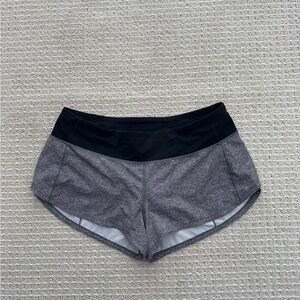 Lululemon grey and black speed up shorts